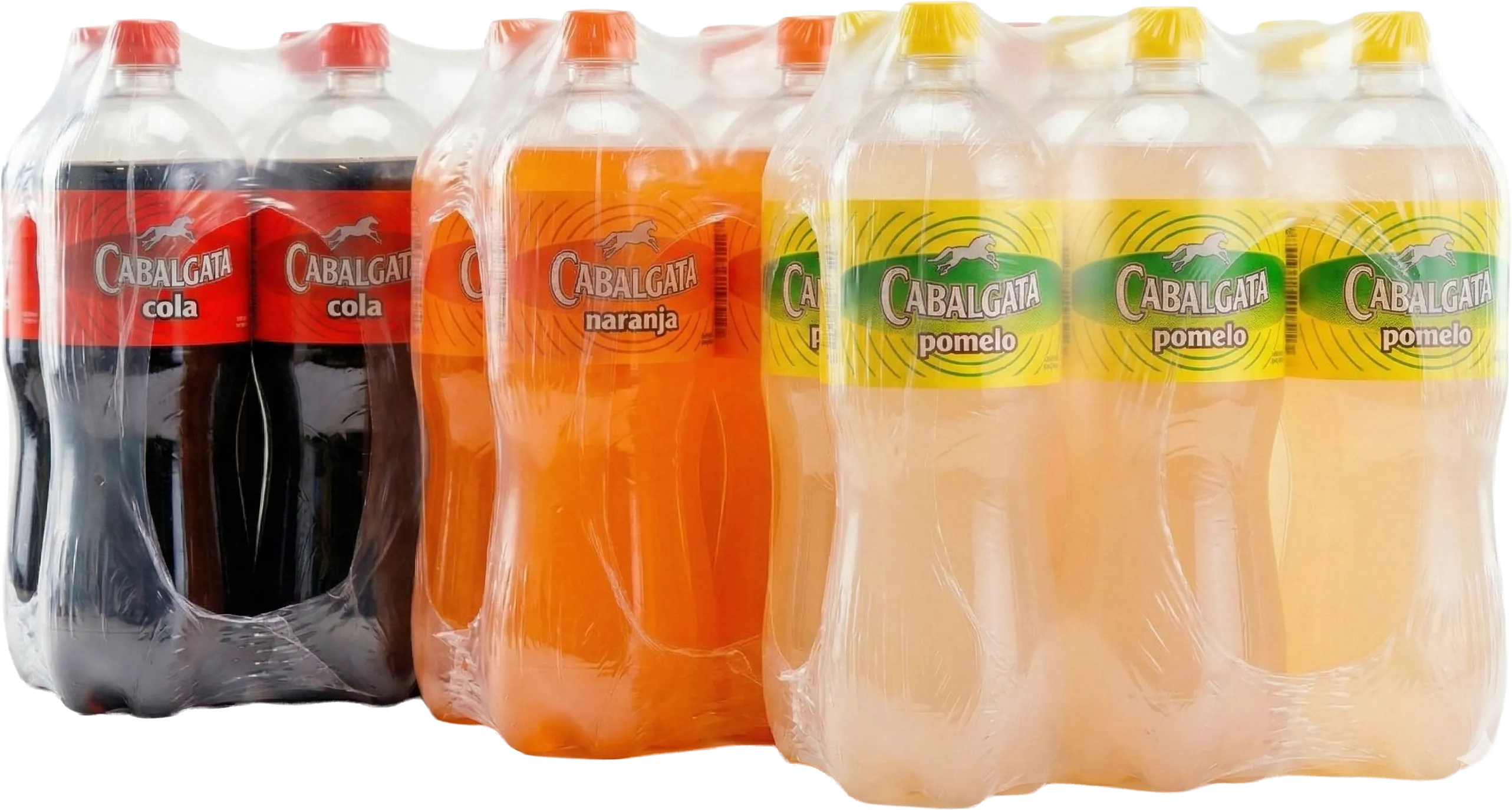 Packs de gaseosas Cabalgata listos para distribuir
